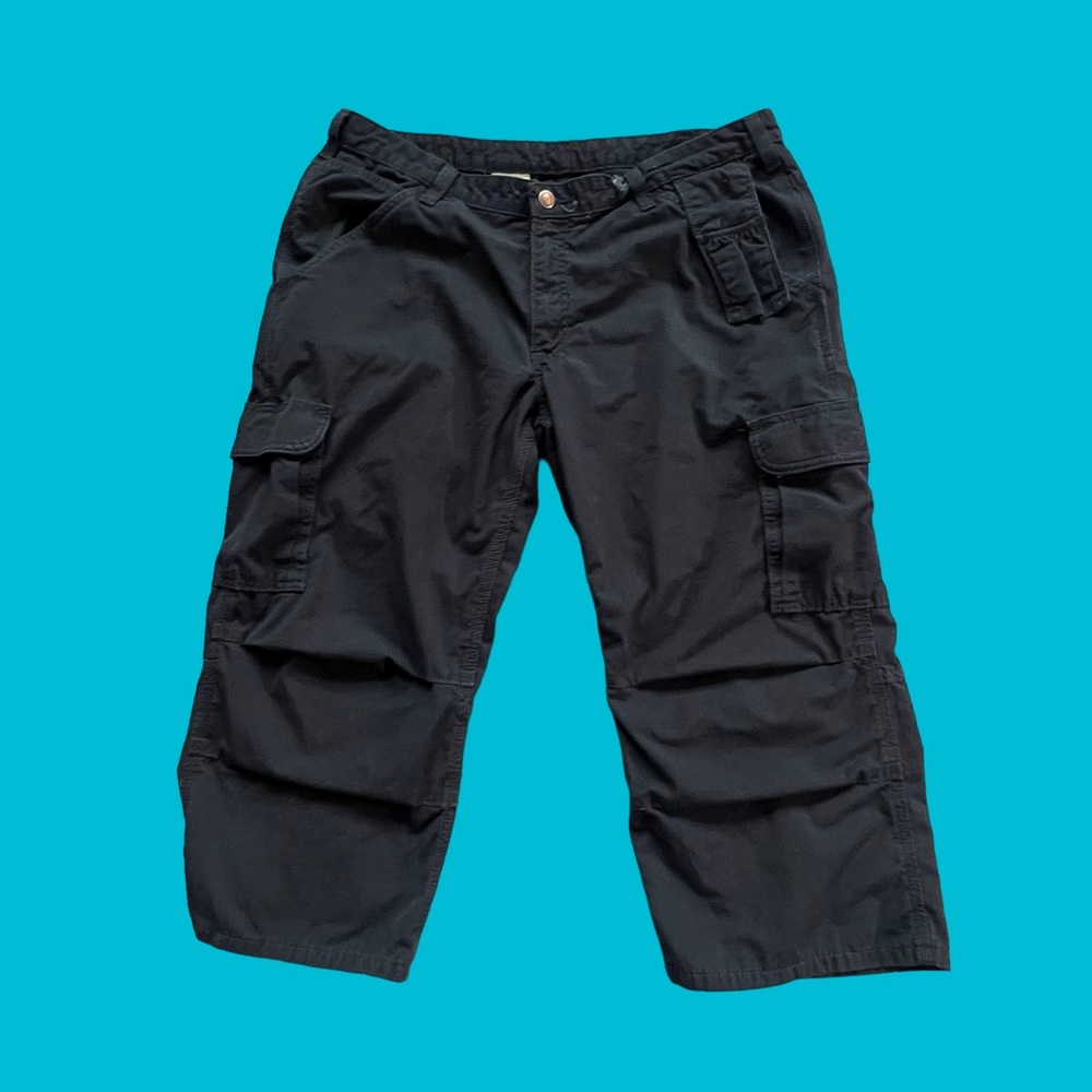 Carhartt Cargo Pants Workwear Cropped Cargo Fit Black Women Size 16